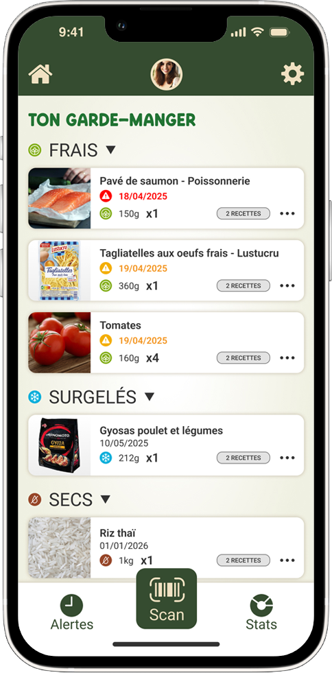Greenshelf Gestion des aliments